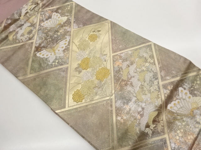 JAPANESE NAGOYA OBI / WOVEN BUTTERFLY